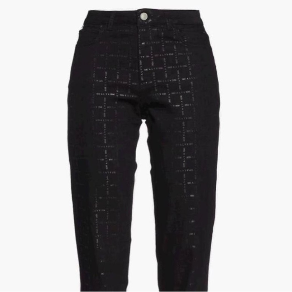 NWT Shine logo print denim jeans high rise straight leg